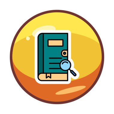 Büyüteç vektör çizimi olan bir kitap. Arama Kitabı kavramı                  