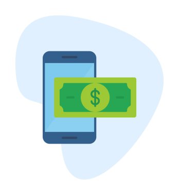 Basit Çevrimiçi Ödeme simgesi, vektör illüstrasyonu