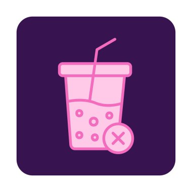 Basit, alkolsüz içecek simgesi, vektör illüstrasyonu