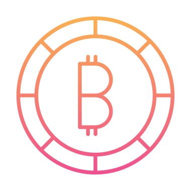Basit bitcoin simgesi, vektör illüstrasyonu