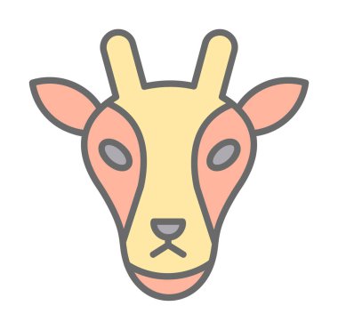 Zürafa baş web simgesi, vektör illüstrasyonu 