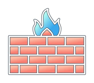 Şömine simgesinin vektör illüstrasyonu 