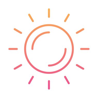 Güneş düz simge vektör çizim