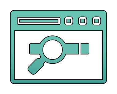 tarayıcı web simgesi, vektör illüstrasyonu 