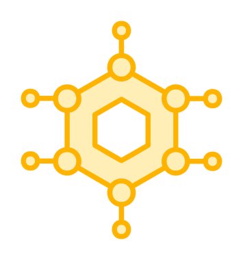 Basit Nanoteknoloji simgesi, vektör illüstrasyonu
