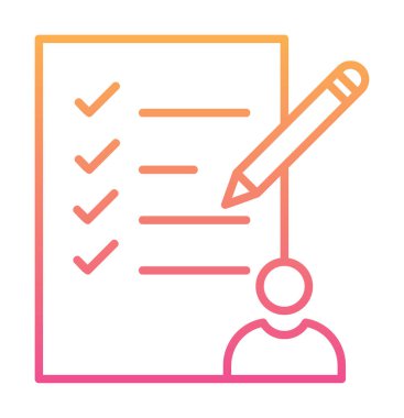 Kontrol listesi düz simgesi, vektör illüstrasyonu 