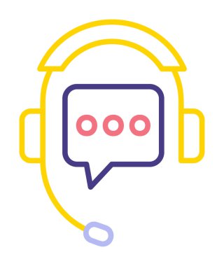 Basit Destek Hizmetleri simgesi, vektör illüstrasyonu