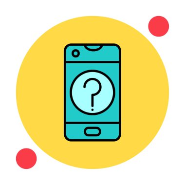 Yardım veya mobil destek simgesi, vektör illüstrasyonu 