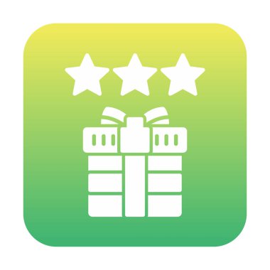 hediye ve Gözden Geçir vektör düz renk simgesi