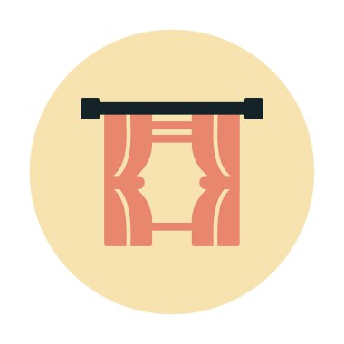 Tiyatro perdeleri simgesi, vektör illüstrasyonu 