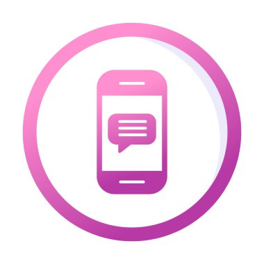 Sohbet ikonu vektör çizimi. Telefon İletisi                          