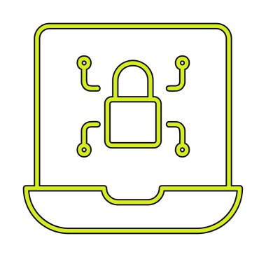 Basit düz Ransomware bilgisayar çizimi  