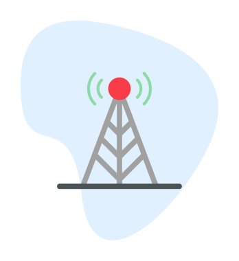 Basit anten simgesi, vektör illüstrasyonu