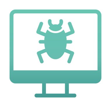 Basit Bilgisayar Virüsü simgesi, vektör illüstrasyonu