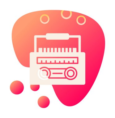 Basit Radyo Cassette simgesi illüstrasyonu  