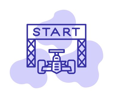 simgeyi başlat. Web için Irk vektör simgesinin başlatılmasının basit bir gösterimi.                                