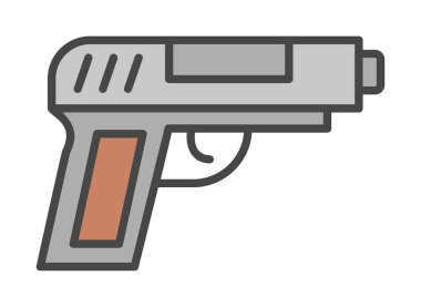 askeri tabanca ikonu vektör illüstrasyonu 