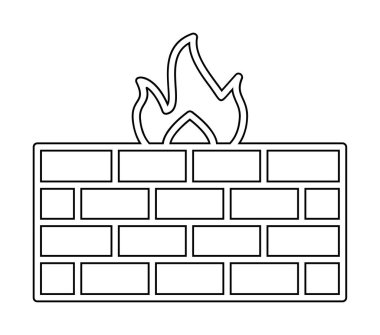 Şömine simgesinin vektör illüstrasyonu 