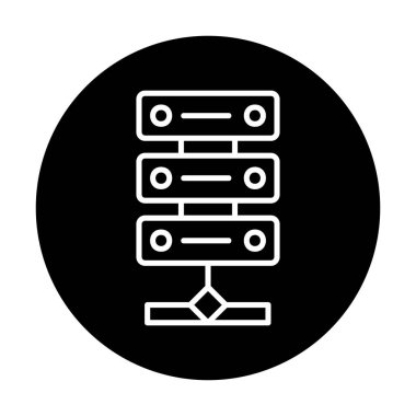 Ağ sunucu simgesinin vektör illüstrasyonu 