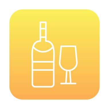 şarap şişe ve cam kutsal kişilerin resmi, vektör çizim  