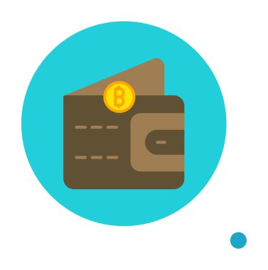 Basit Dijital Cüzdan simgesi, vektör illüstrasyonu