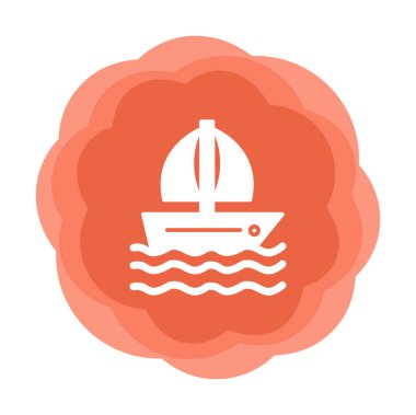 Basit düz yelkenli simgesi çizimi 