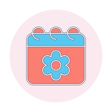 Sakura tarih simgesi, vektör çizimi 