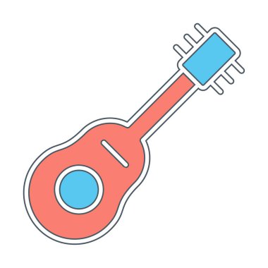 düz gitar simgesi illüstrasyonu  