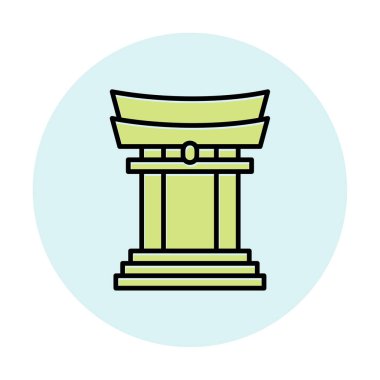 Basit Japon Tori Kapısı simgesi, vektör illüstrasyonu