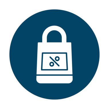 Alışveriş poşeti simgesi, vektör illüstrasyonu basit tasarım