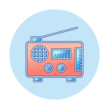 Düz radyo ikonu. özet çizim vektörü