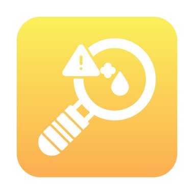 Basit düz büyüteç ve kan testi simgesi vektörü. 