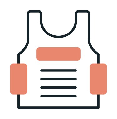 Kurşun geçirmez yelek ağ simgesi, vektör illüstrasyonu