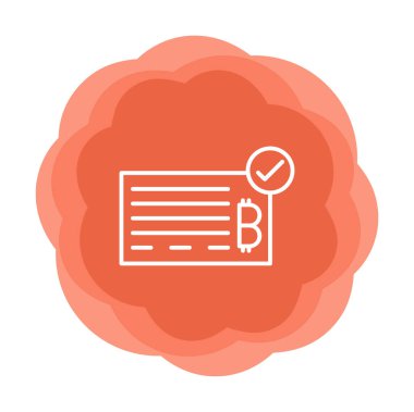 Bank Check web simgesi, vektör illüstrasyonu 