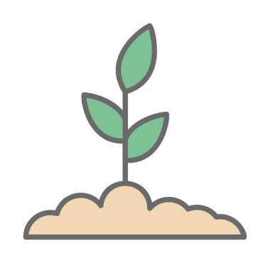 Yapraklı saksıda bitki, vektör çizimi 