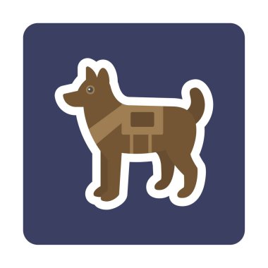 Askeri Köpek simgesi vektör illüstrasyonu