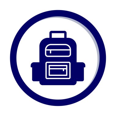 Sırt çantası düz simge vektör çizimi