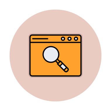 Basit Tarayıcı Arama simgesi, vektör illüstrasyonu