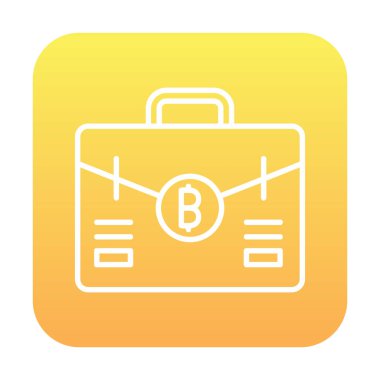 Bitcoin simgesi vektör illüstrasyon tasarımı içeren çanta