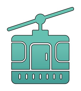 Modern Cable Car Cabin simgesinin vektör çizimi                   