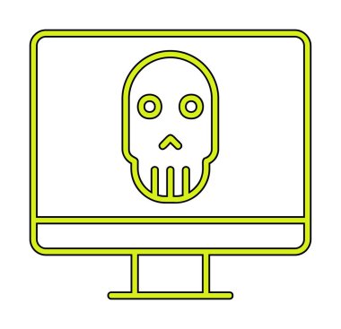 Ölü Bilgisayar Ekran simgesi, vektör illüstrasyonu 