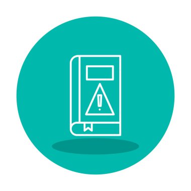 kitap uyarısı ünlem işareti vektör düz renk simgesi ile