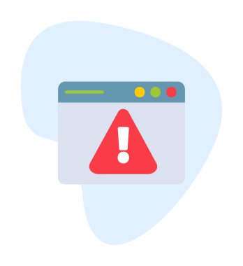 Basit Web Uyarı simgesi, vektör illüstrasyonu