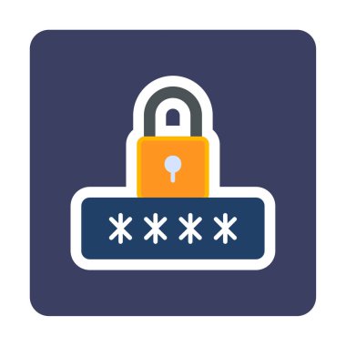 Basit Parola simgesi, vektör illüstrasyonu