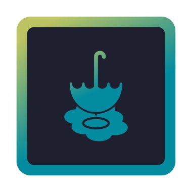 şemsiye simgesi vektör illüstrasyonu 