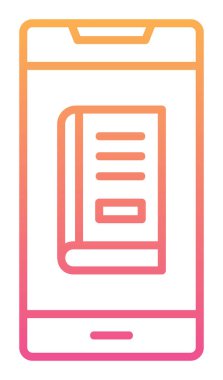 çevrimiçi kitap simgesi, vektör illüstrasyonu 