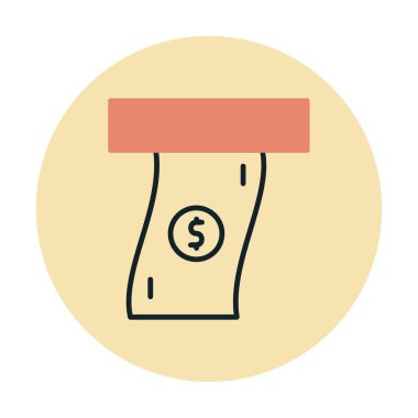 Ödeme sembolü, ödenecek dolar banknotu, vektör simgesi tasarımı