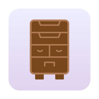 çekmeceler düz simge, vektör çizimi ile klozet 