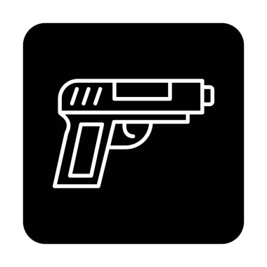 askeri tabanca ikonu vektör illüstrasyonu 