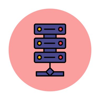 Ağ sunucu simgesinin vektör illüstrasyonu 